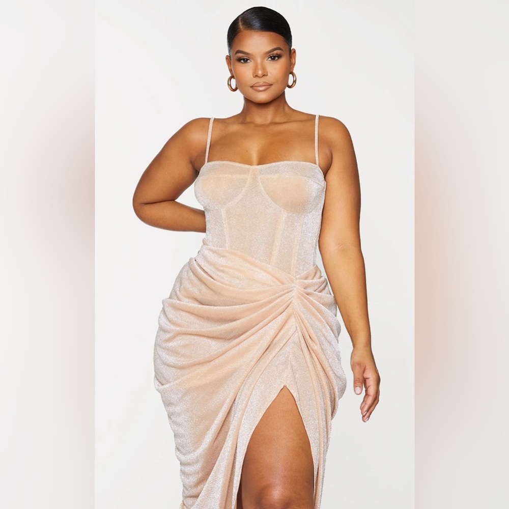 Champagne glitter corset top & skirt set